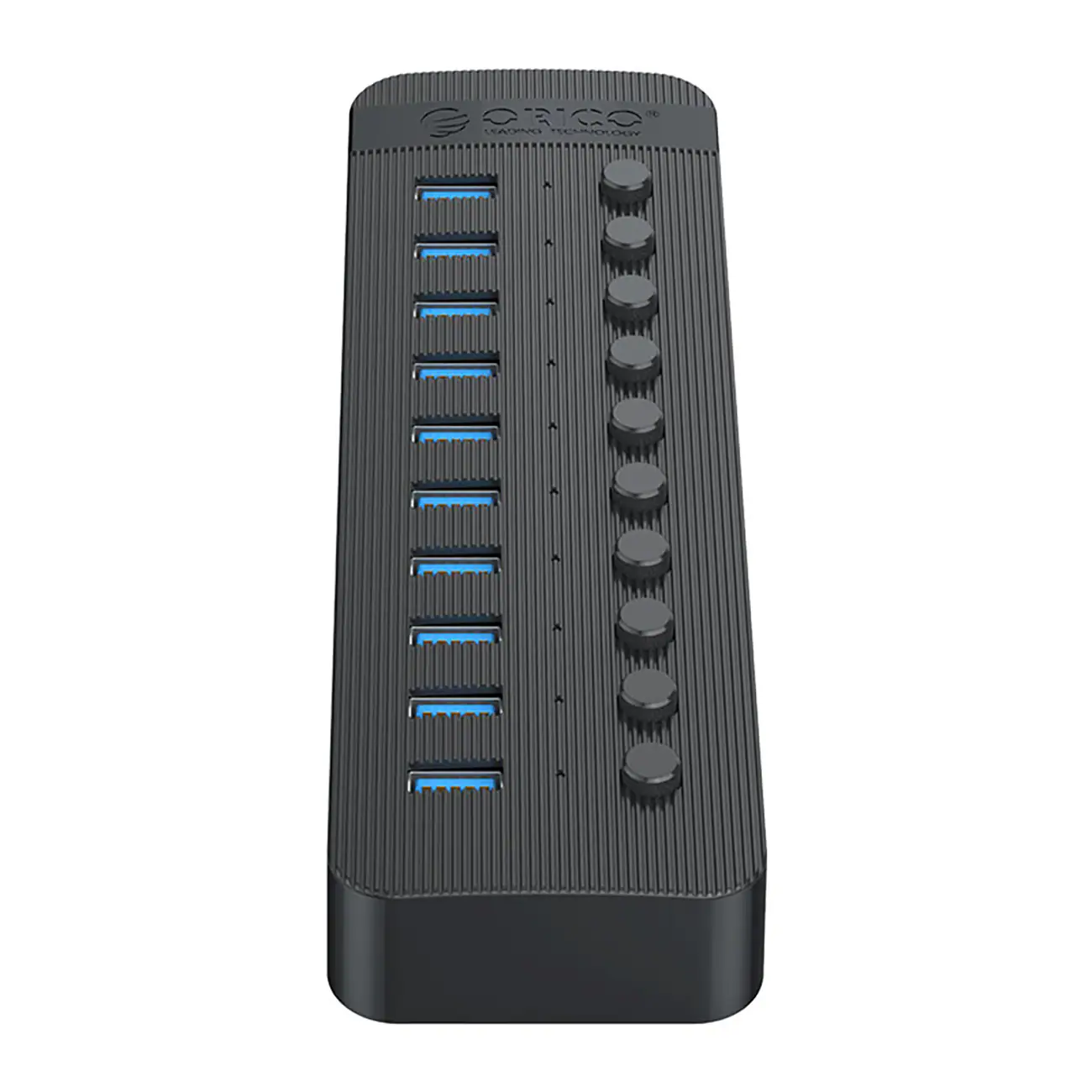Orico CT2U3-10AB 10-portars USB-A 3.0-hubb med strömbrytare – svart, bild 3