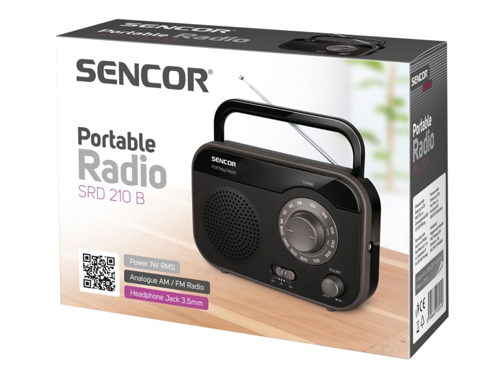 Sencor SRD 210 - Personlig radio - 1 Watt - svart