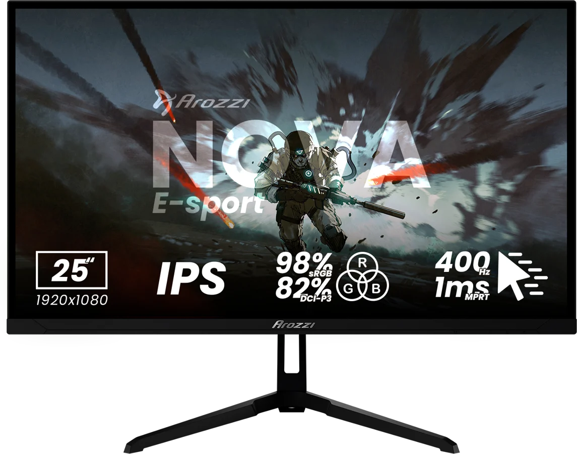 Arozzi Nova 25" E-Sport Black IPS FHD 400Hz, bild 4