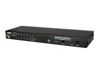 Systemswitch Aten CS-1716A 16-vägs, VGA, USB+PS/2, OSD, 19" rackmonterad