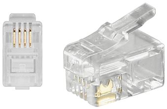 RJ10-kontakt för flat telekabel 10-pack