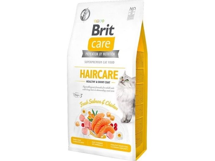 Brit Care Haircare Healthy & Shiny Coat kattorrfoder, spannmålsfritt, 2 kg