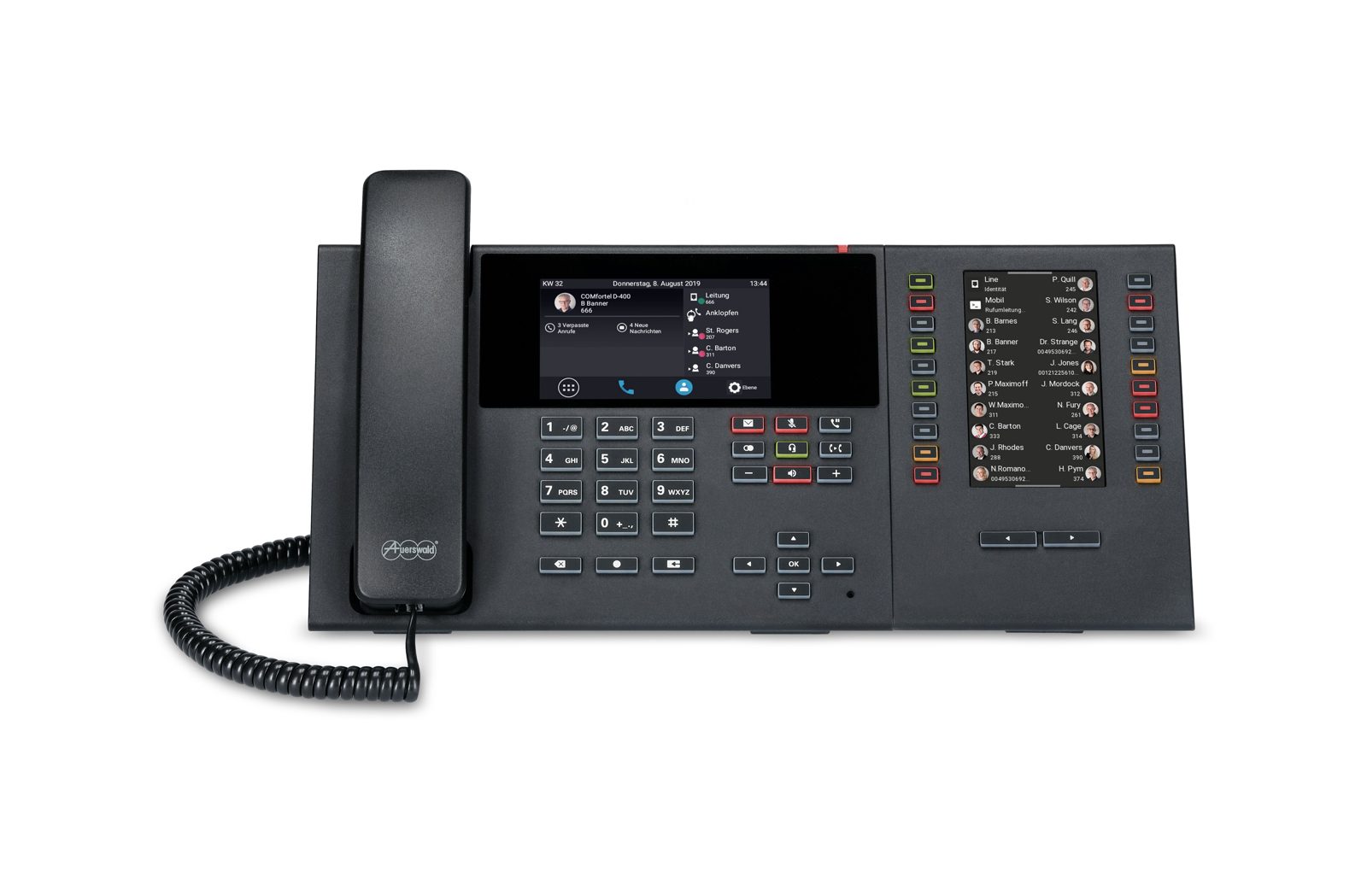 Auerswald COMfortel D-400 - VoIP-telefon med nummerpresentation/samtal väntar - 3-riktad samtalsförmåg - SIP, RTP, SRTP, SIPS - 6 linjer - svart, bild 4
