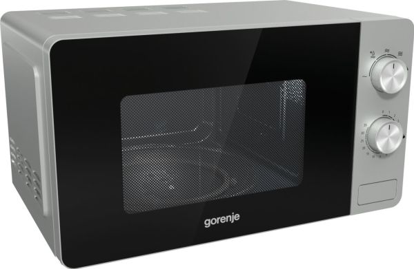 Gorenje MO17E1S, Ovanför spisen, Enbart mikrovågsugn, 17 l, 700 W, Rotations-, Svart, Rostfritt stål
