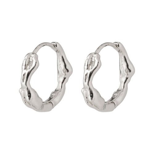 PILGRIM - ZION Small Huggie Hoop Earrings - Silver-Plated - 14 mm