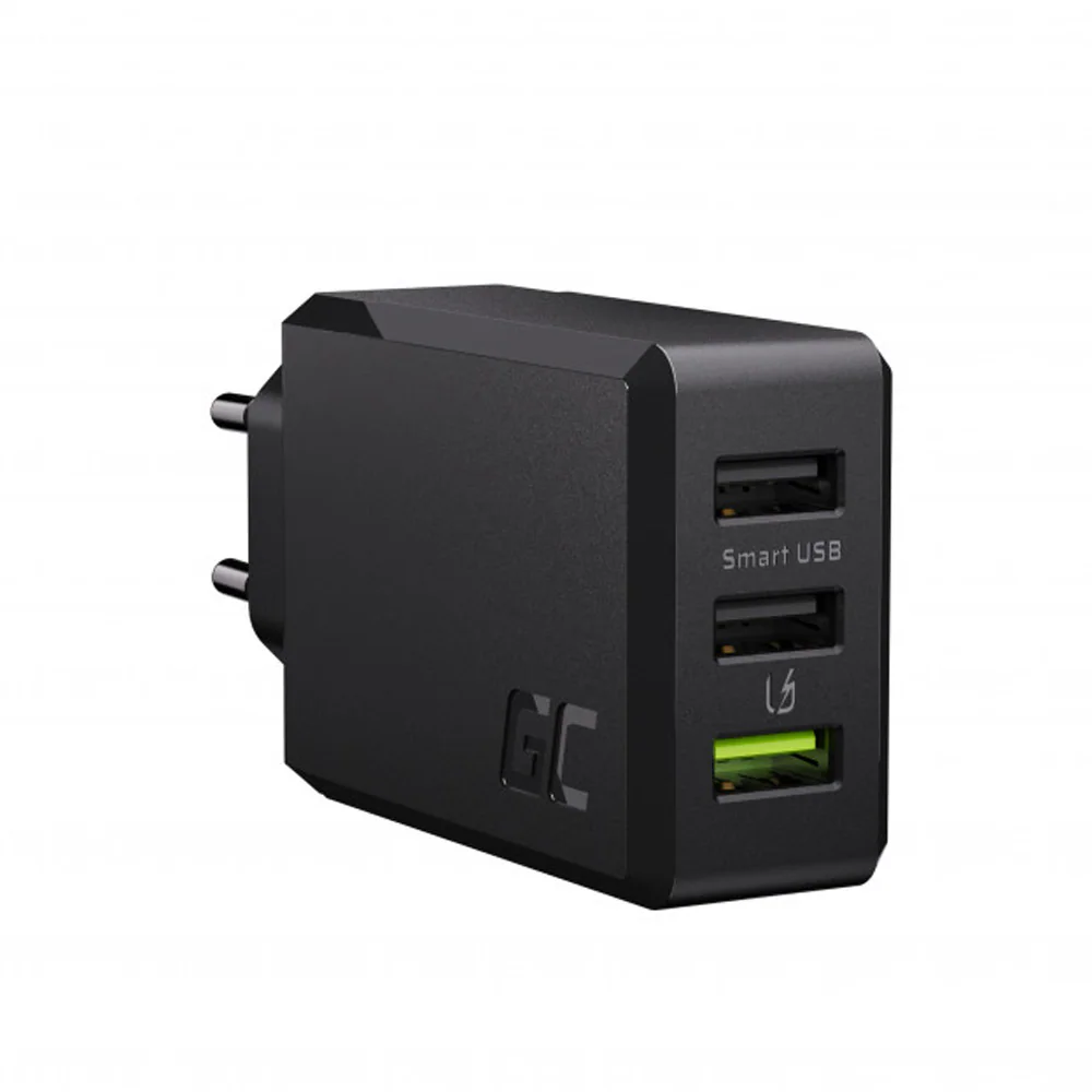 Green Cell ChargeSource 3 väggladdare, 3xUSB-A, 30W, snabbladdning