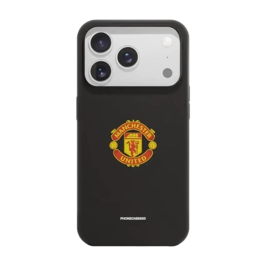 Phonecases3D iPhone 17 Pro Manchester United FC skal tillverkat med Fibriva™, svart