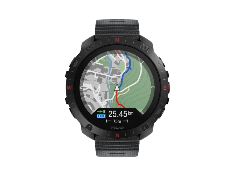 Polar Grit X2 Pro Premium sportklocka för utomhusbruk, svart/svart S-L