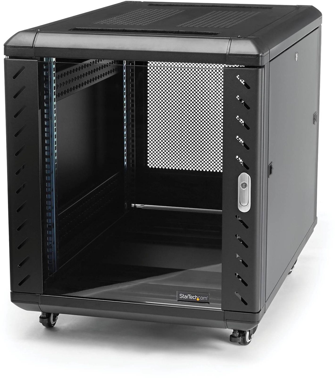 19" Skåp StarTech.com 12U, 603x900x663mm, stående med hjul - Svart, bild 3