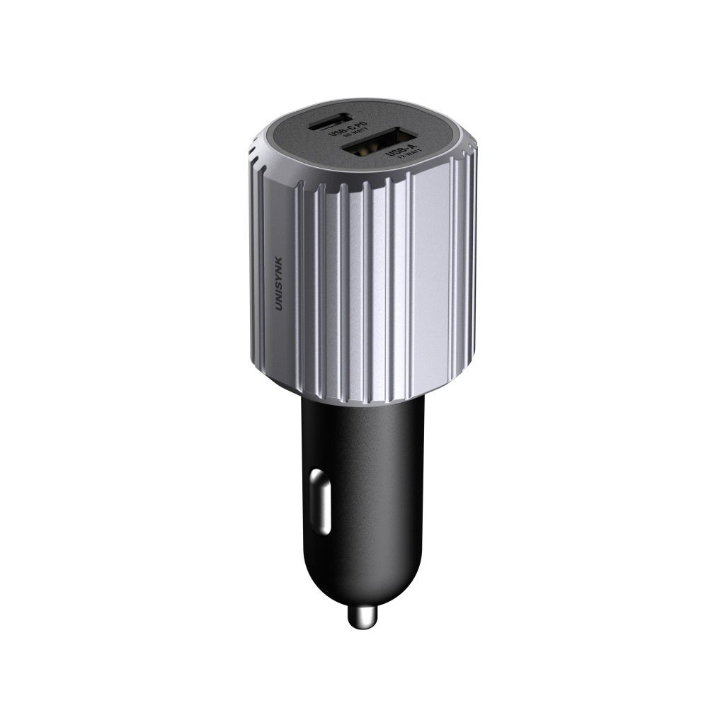 Unisynk USB-C/A BilladdarePD 72W Grå, bild 3