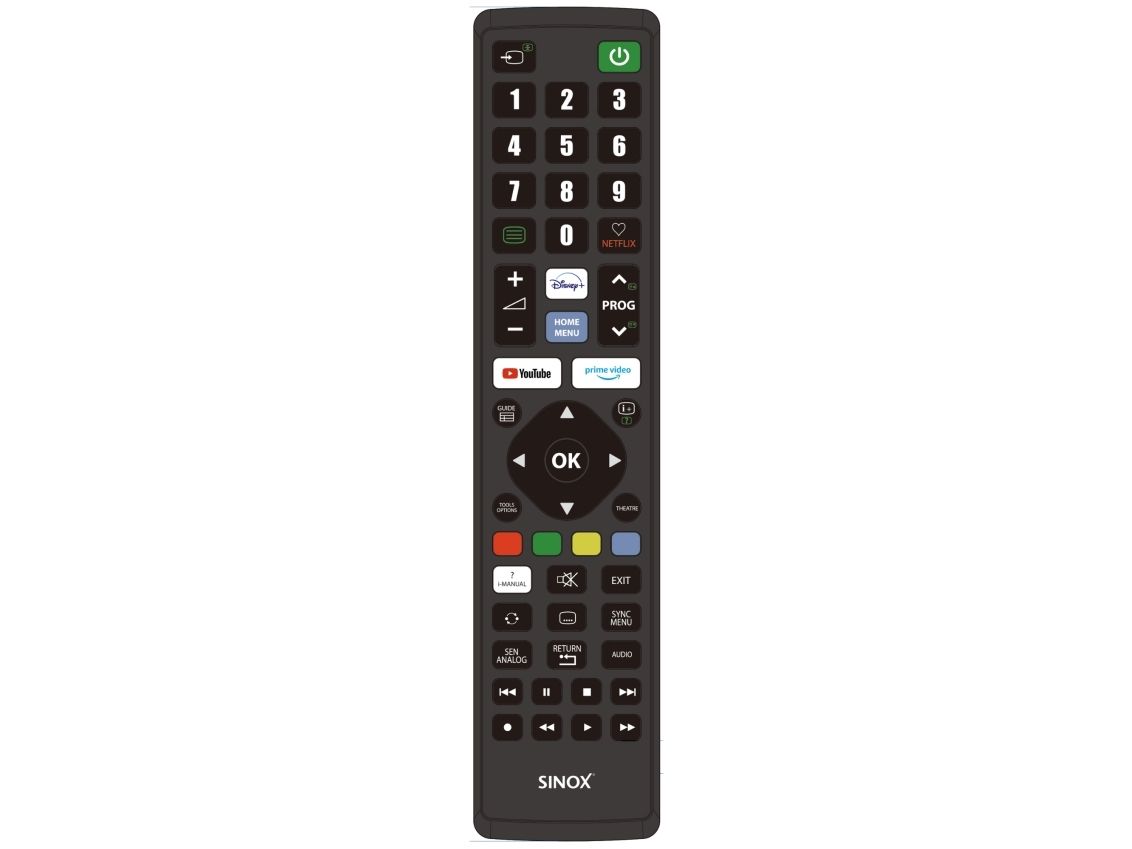 Sinox fjärrkontroll för Sony, TV, RF Trådlös, Tryckknappar, Svart