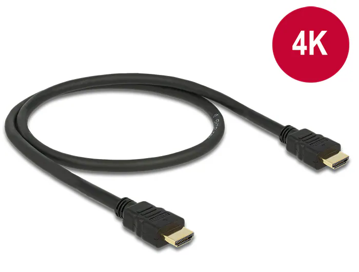 Delock HDMI-kabel med hög hastighet och Ethernet 4K @ 30Hz, 0,5m, bild 2