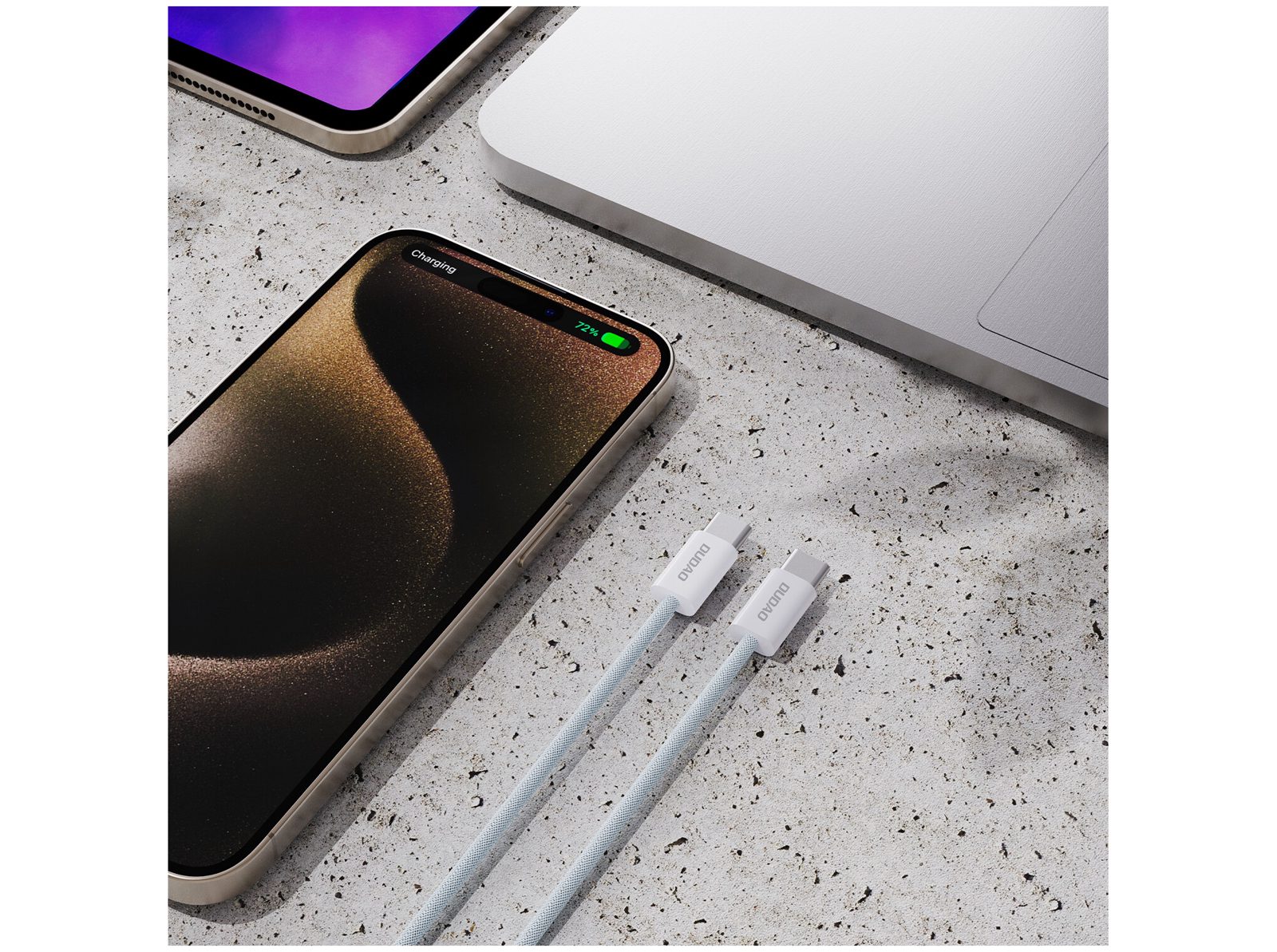 Dudao USB-C-Kabel med Power Delivery 30W 1m - Ljusblå, bild 2