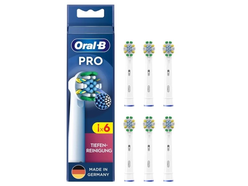 Oral-B 860793 Pro Deep Cleaning tandborsthuvuden, 6-pack, vita