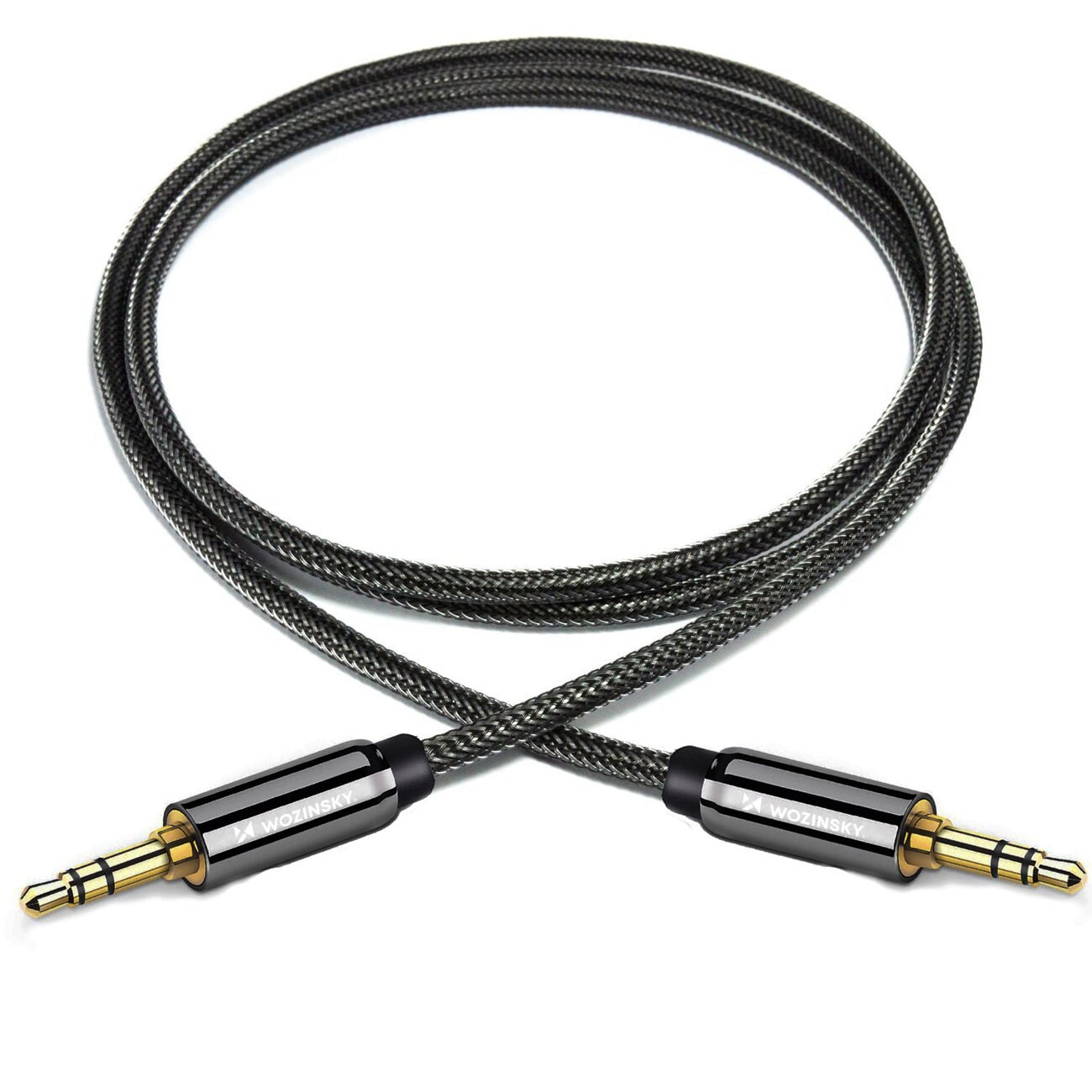 Wozinsky universal minijack-kabel 2x AUX-kabel 1,5 m svart, bild 2