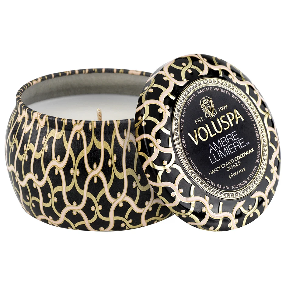 Voluspa Ambre Lumiere Mini Tin Candle 25h