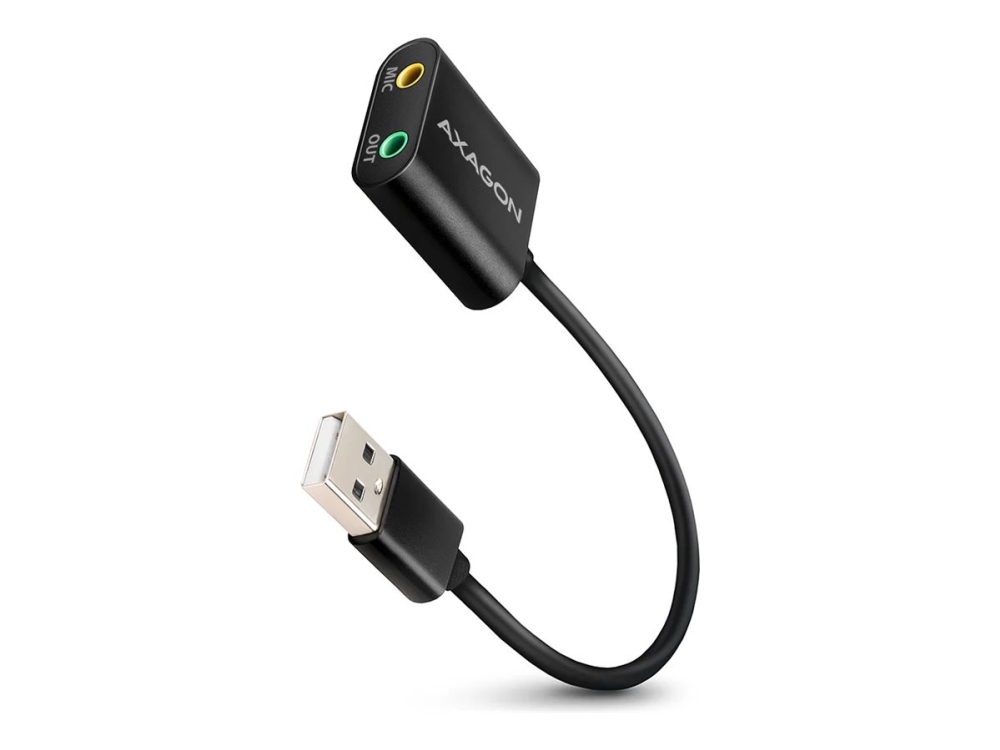 AXAGON ADA-12 - Ljudkort - 16-bitars - 48 kHz - 93 dB SNR (förhållande signal-brus) - stereo - USB 2.0