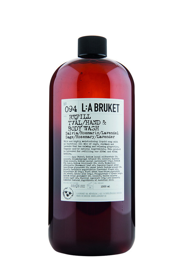 L:a Bruket Hand & Body Wash 094 Refill Sage/Rosemary/Lavender 1000 ml, bild 2