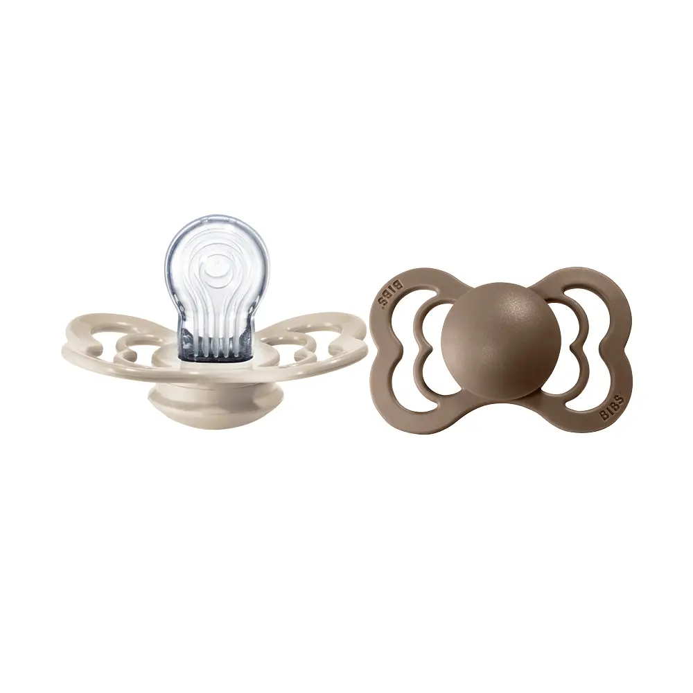 BIBS Pacifier Supreme 2 PACK Silicone Size 2 Vanilla/Dark Oak, bild 3