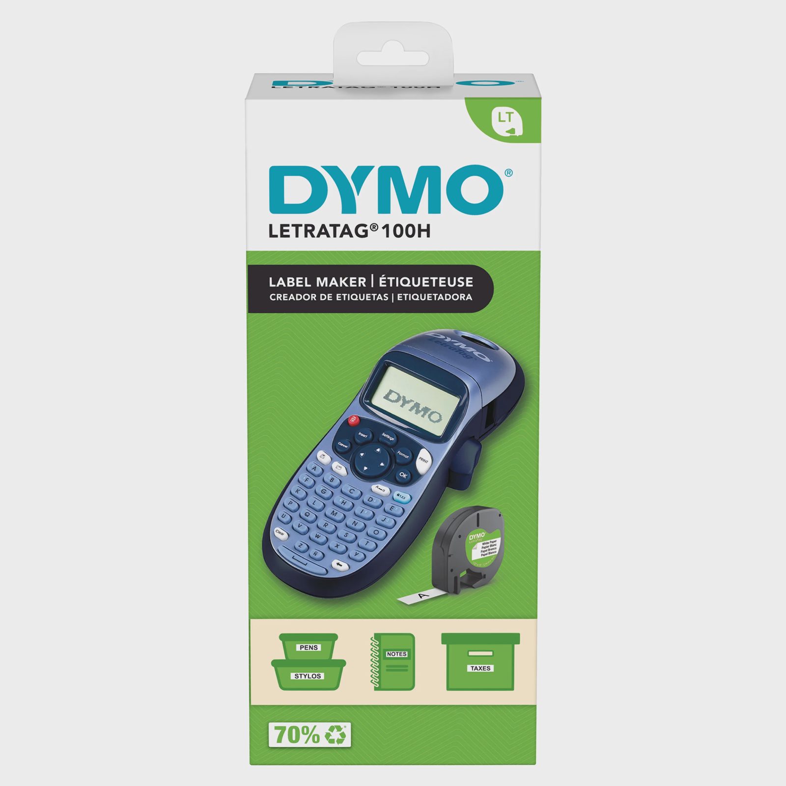DYMO LetraTag LT-100H märkmaskin ABC-tangentbord, blå