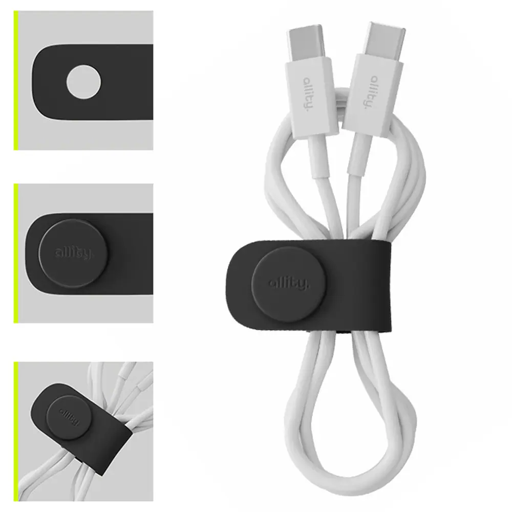 Allity Kabelband 3-pack i silikon – Svart, bild 3