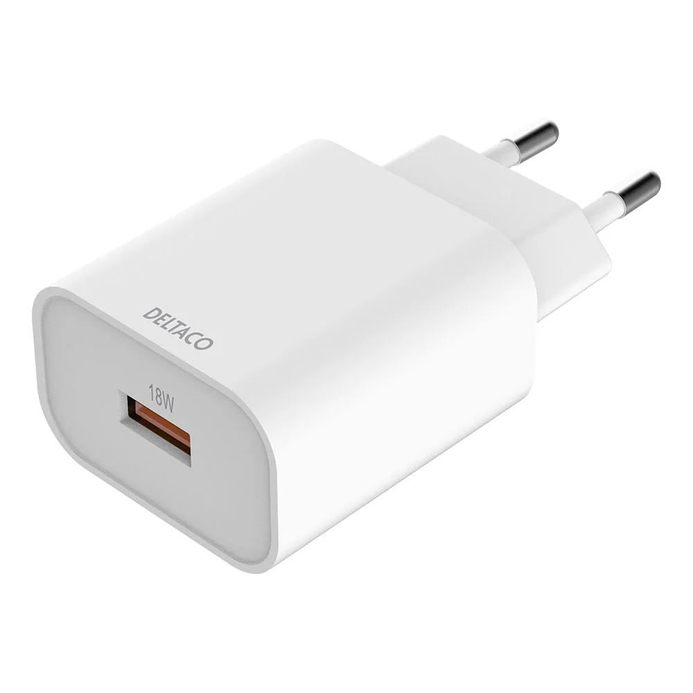 USB-A Väggladdare Snabbladdning 18 W Vit