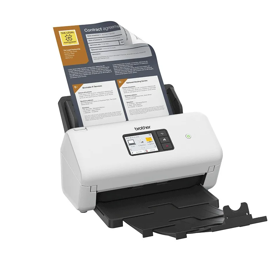 Brother ADS-4500W, 35 sid/min, duplex, 600x600 dpi, pekskärm, USB/LAN/WiFi, ADF, AirPrint Scan
