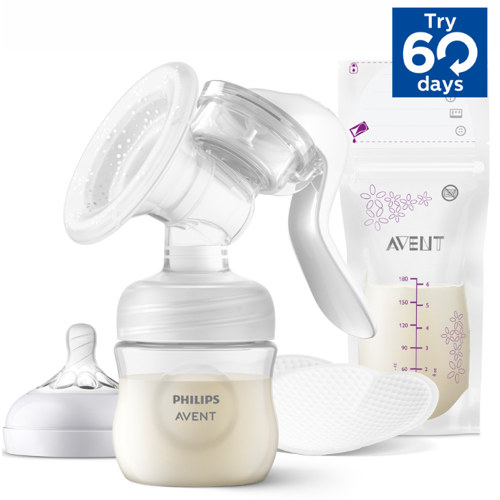 Philips AVENT SCF430/20 Manuell bröstpump, Manuell, Transparent, Vit