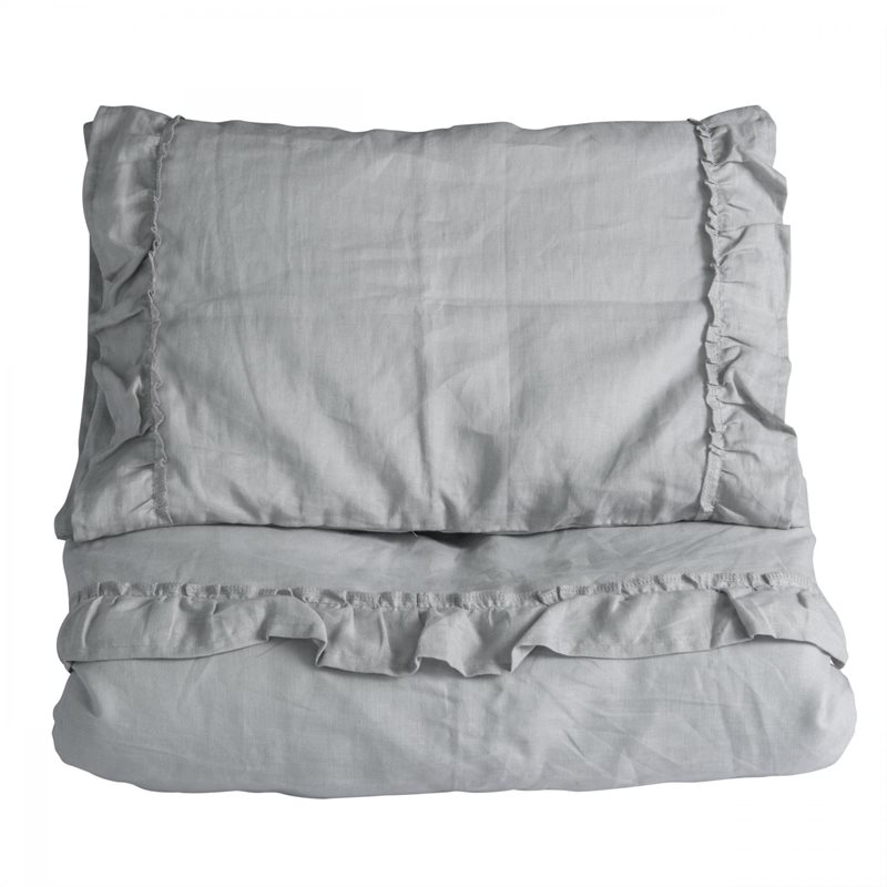 NG Baby påslakanset spjälsäng, MOOD volang light grey
