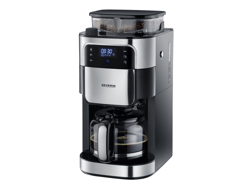 SEVERIN KA 4813 - Kaffebryggare - 10 koppar - borstat rostfritt stål/svart