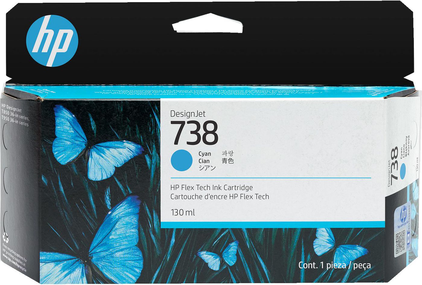 HP 738 Cyan, 130 ml, bild 3