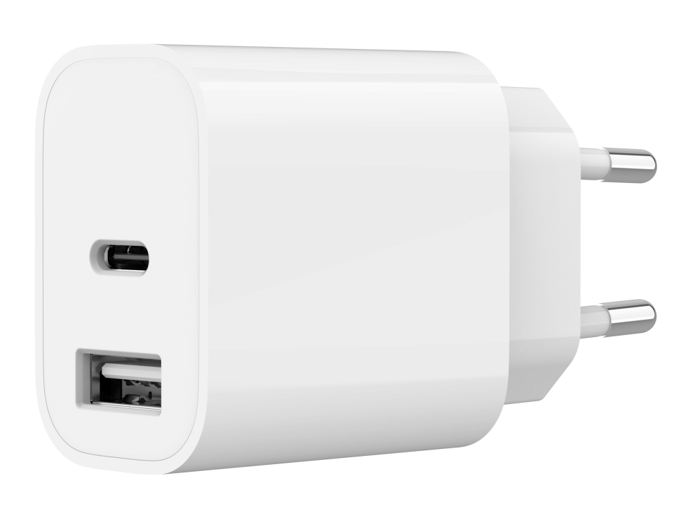 Gembird - Strömadapter - 2.4 A - 2 utdatakontakter (USB, USB-C) - vit, bild 3