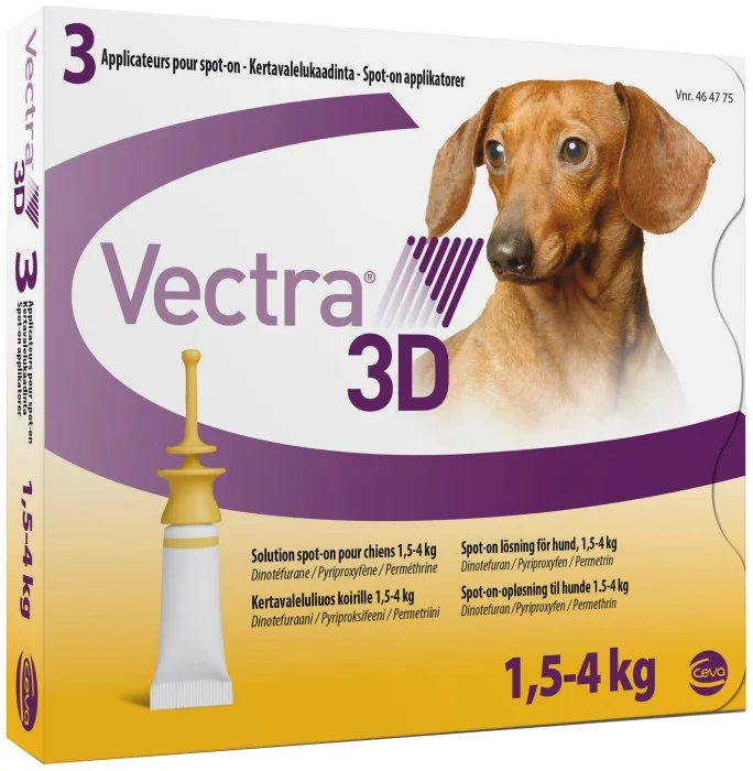 Vectra 3D för hund, 1,5-4 kg spot-on, lösning