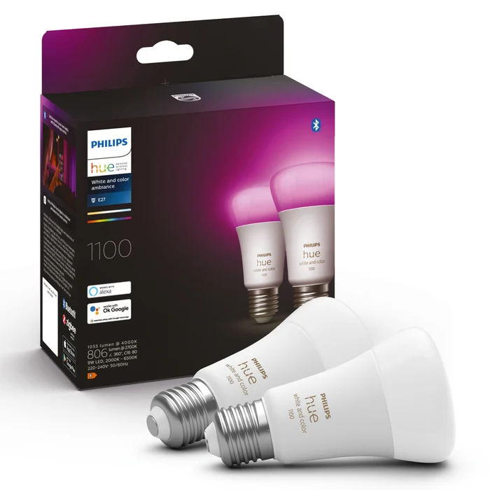 Philips Hue WCA smart lampa A60 E27, 2 st