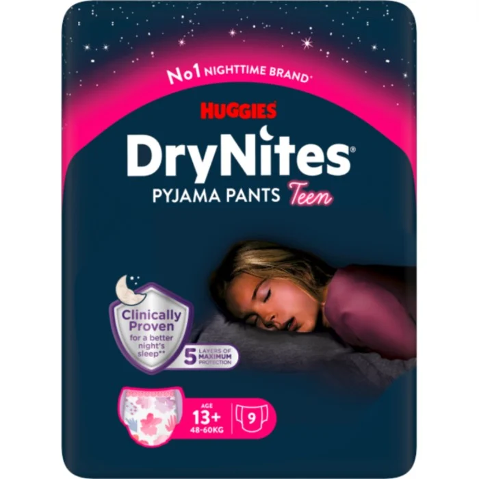 DryNites Nattbyxa Flicka Tonåring 13+ år, 9 st