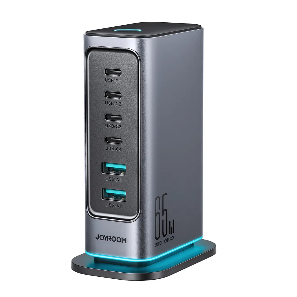 Joyroom 6-i-1 65W GaN Multi USB-laddare 4x USB-C & 2x USB-A
