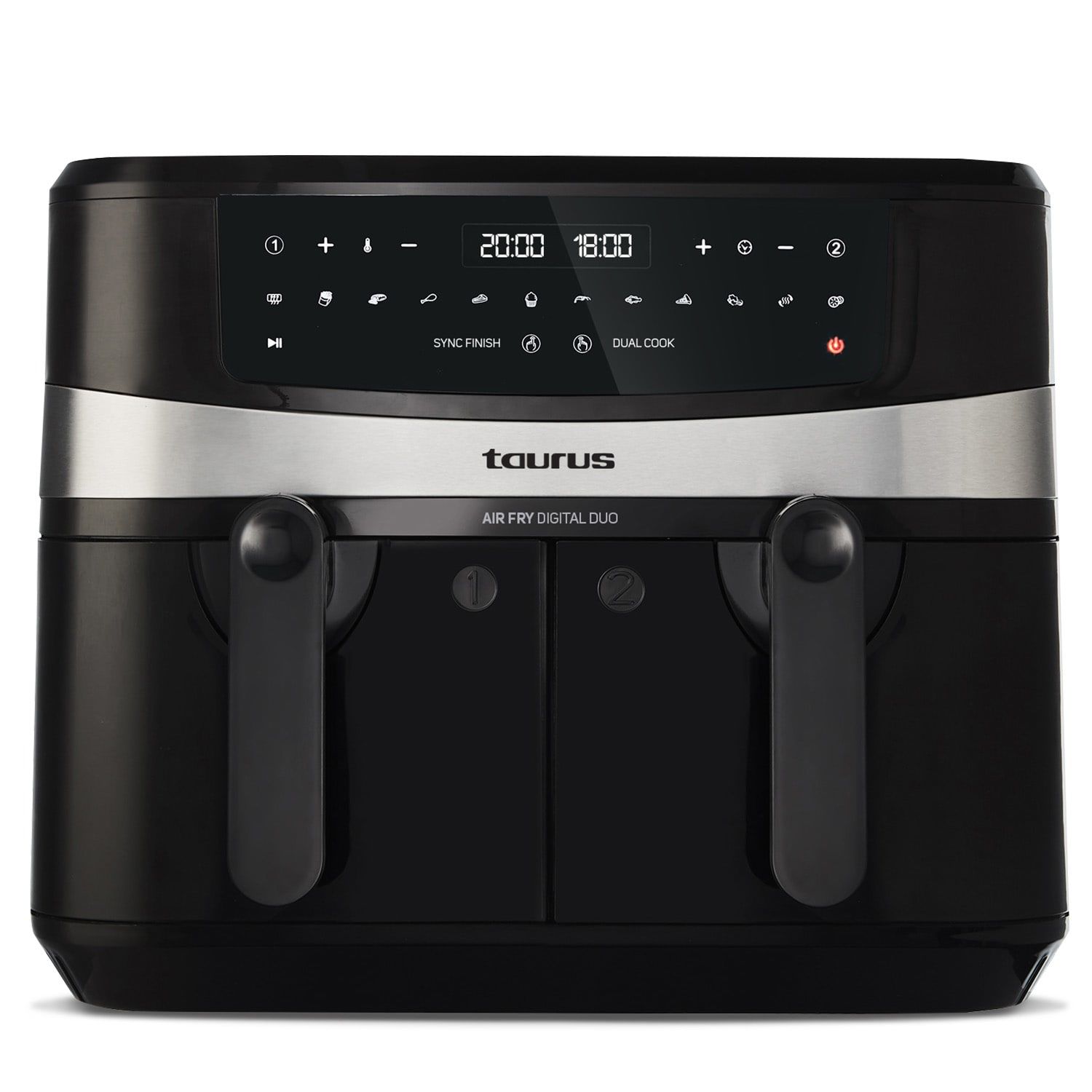 Taurus Air Fry Digital Duo, Varmluftsfritös, 9 l, 50 ° C, 200 ° C, 60 min, Dubbel