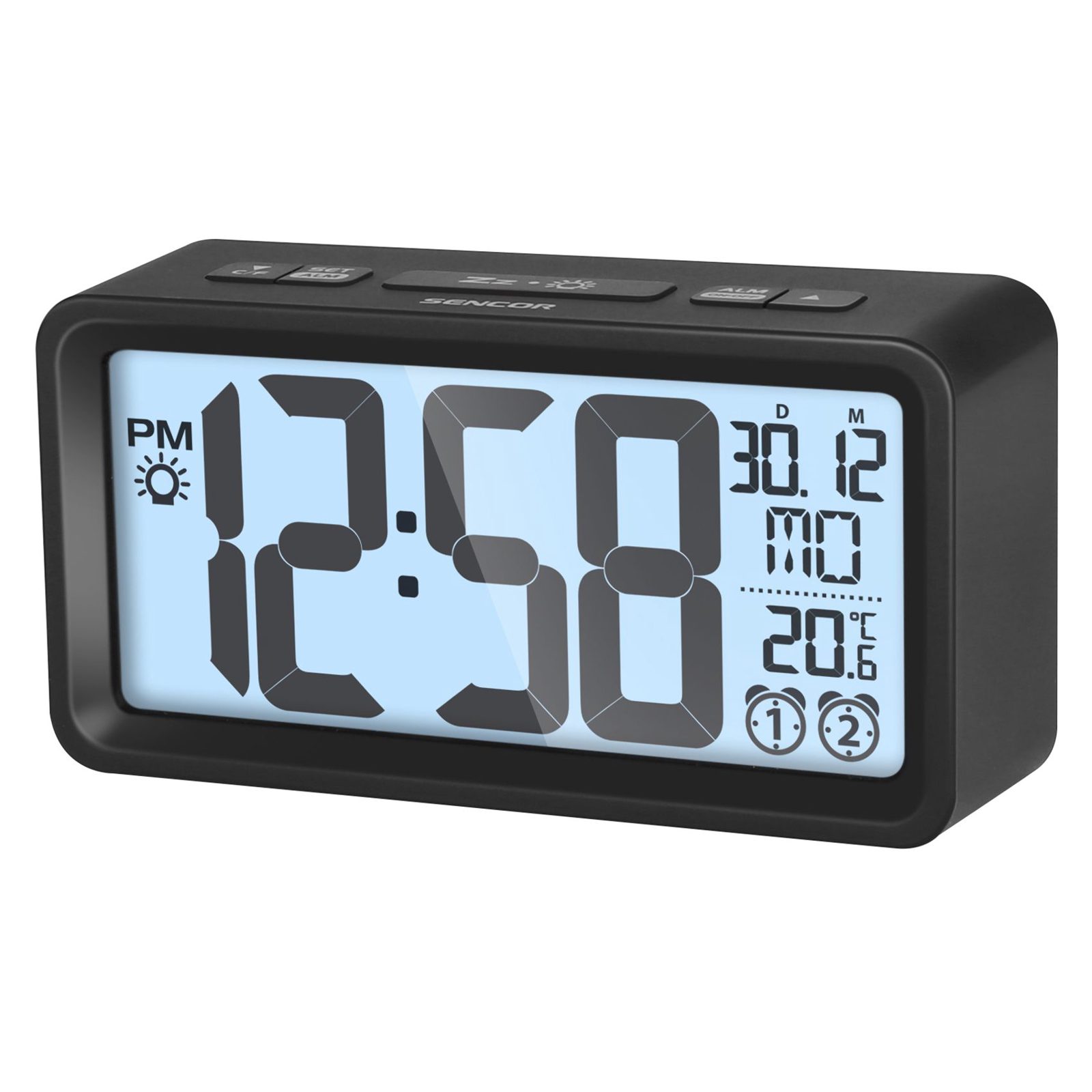 Sencor SDC 2800 B, Digital väckarklocka, Rektangel, Svart, 0 - 50 ° C, F, °C, Ringklocka
