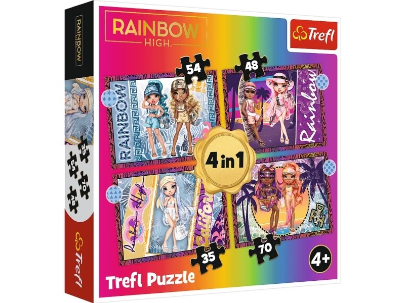 Trefl PUZZLE 4W1 TREFL LOL MODNE LALECZKI PUD