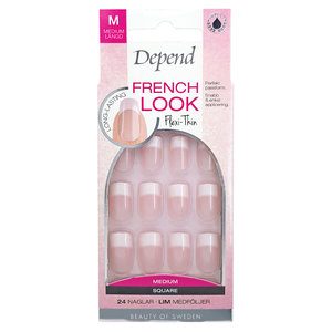 Depend French Look Medium Square Pink Shimmer Pink Shimmer