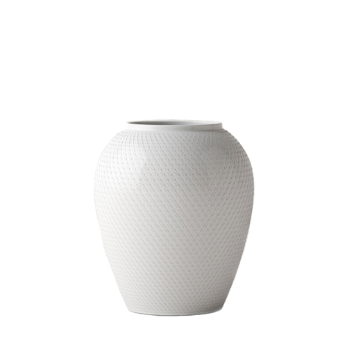 Lyngby Porcelæn - Rhombe Vit Vas - H25 cm