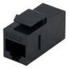 Skarvkontakt Cat6 Deltaco, Keystone coupler, oskärmad, 2xRJ45 - Svart