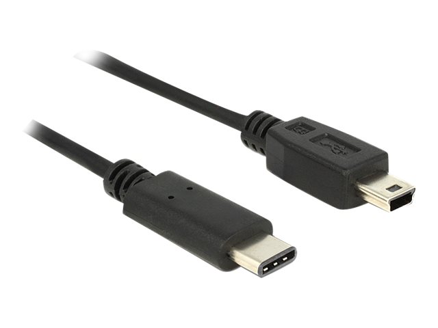 Delock-kabel USB-C-hane till USB 2.0 Mini USB-B-hane 0,5m - Svart