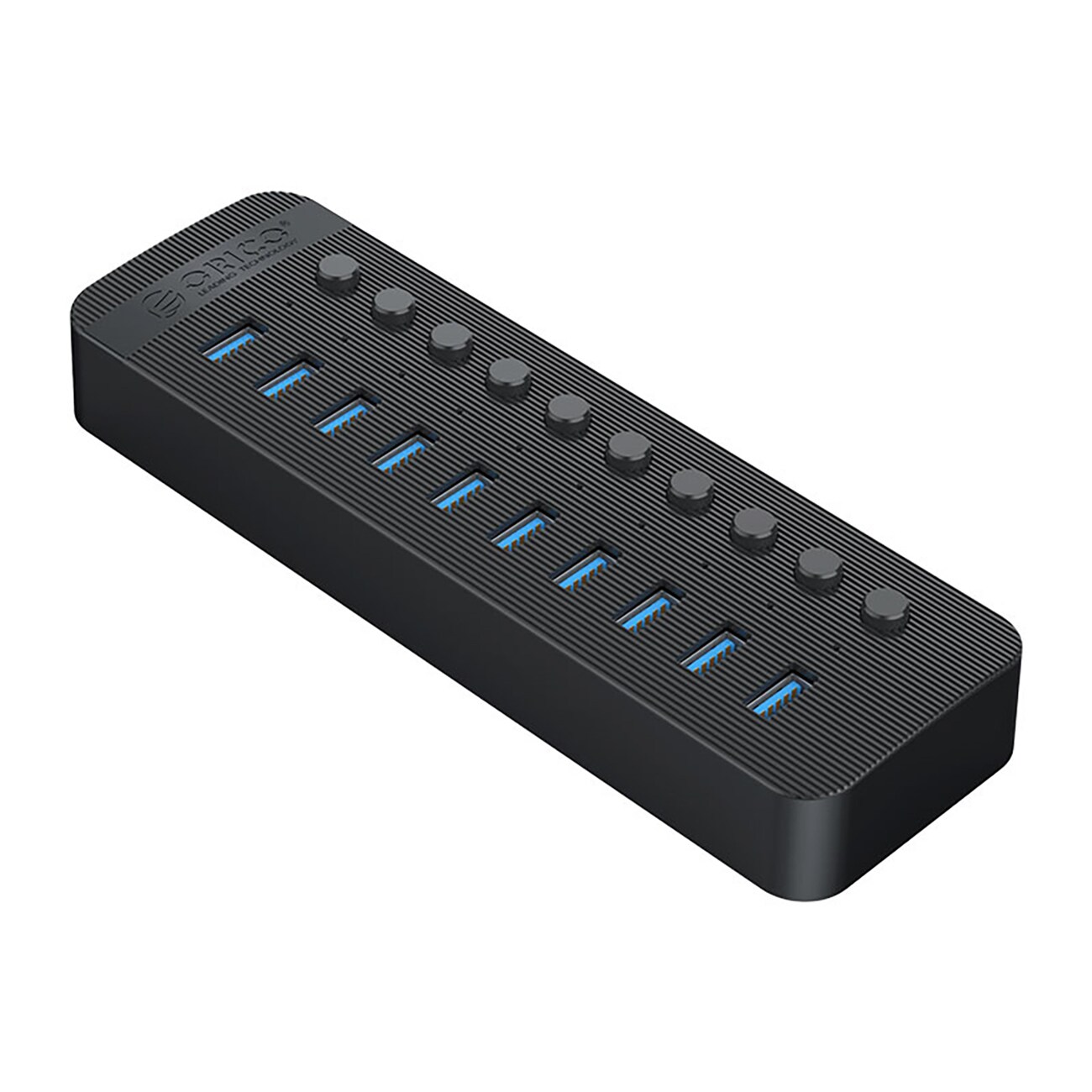 Orico CT2U3-10AB 10-portars USB-A 3.0-hubb med strömbrytare – svart, bild 2
