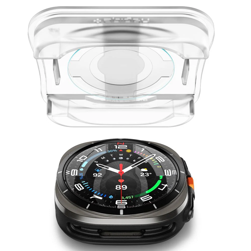 Spigen Glas.TR EZ Fit härdat glas för Samsung Galaxy Watch Ultra (47mm) - Klar (2-pack), bild 4