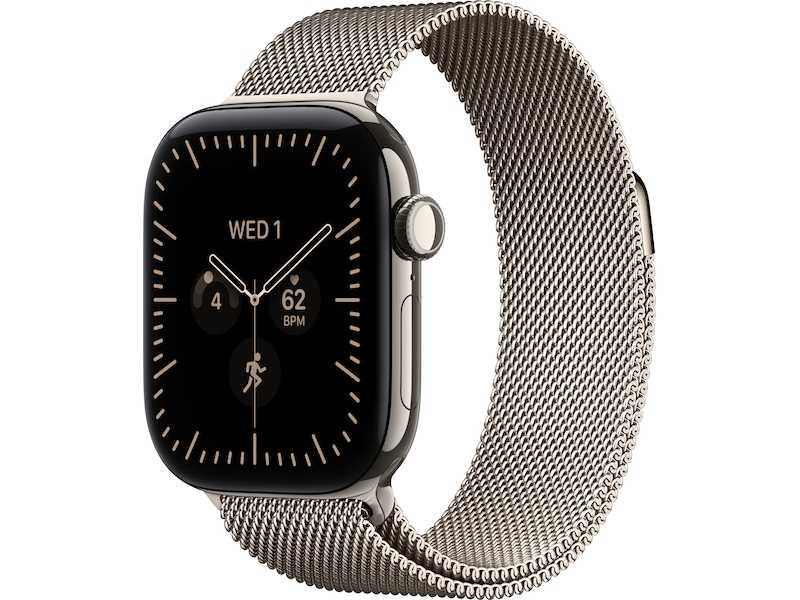 Apple Watch Series 12 GPS + Cellular 42 mm naturlig titan, naturlig Milanesisk loop, bild 4