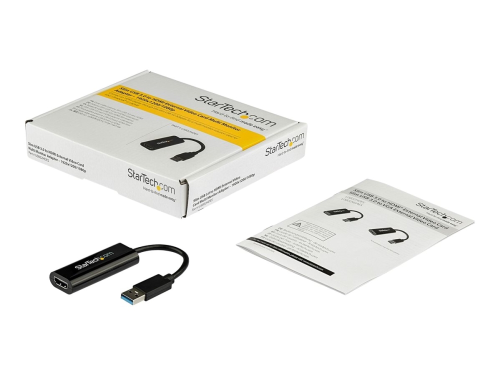 StarTech Slim USB 3.0 to HDMI External Video Card Adapter, 1920x1200