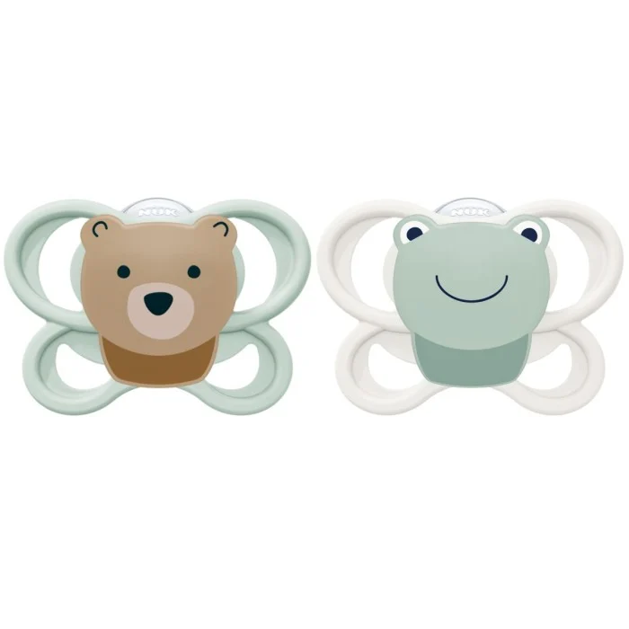NUK Perfect match Air Bear/Frog 0-6 mån , 2 st