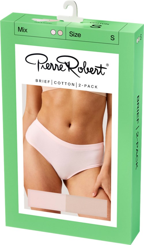 Pierre Robert Brief Cotton X2 Women Powder & Pink XXL