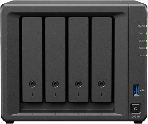 Synology ActiveProtect DP340, 4-bay backup appliance, 4x 8 TB HDD + 2x 400 GB NVMe SSD cache, 16 GB RAM, 10GbE LAN, bild 3